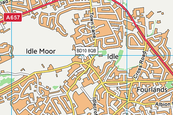 BD10 8QB map - OS VectorMap District (Ordnance Survey)