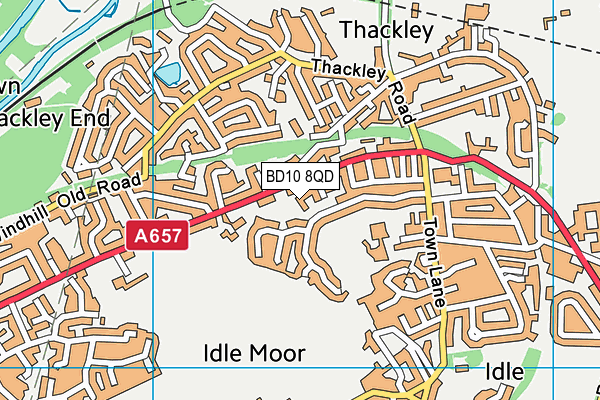 BD10 8QD map - OS VectorMap District (Ordnance Survey)