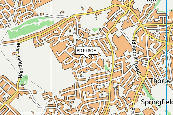 BD10 8QE map - OS VectorMap District (Ordnance Survey)