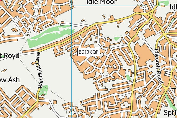 BD10 8QF map - OS VectorMap District (Ordnance Survey)