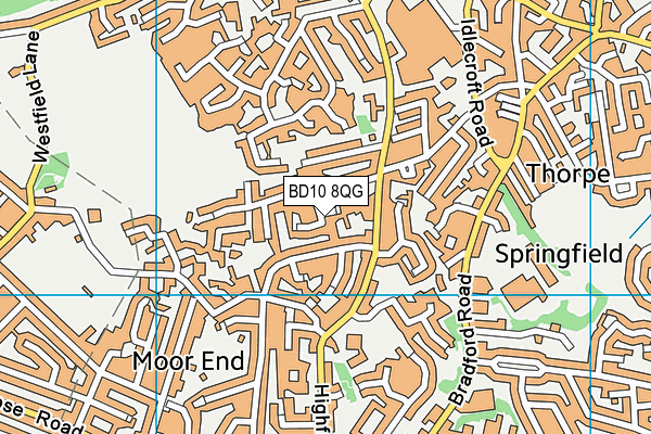 BD10 8QG map - OS VectorMap District (Ordnance Survey)