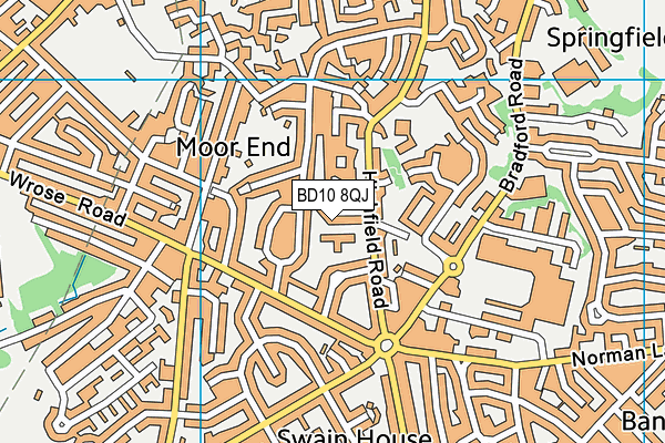 BD10 8QJ map - OS VectorMap District (Ordnance Survey)