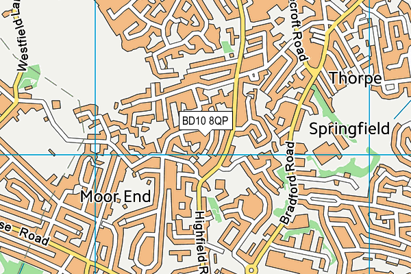 BD10 8QP map - OS VectorMap District (Ordnance Survey)