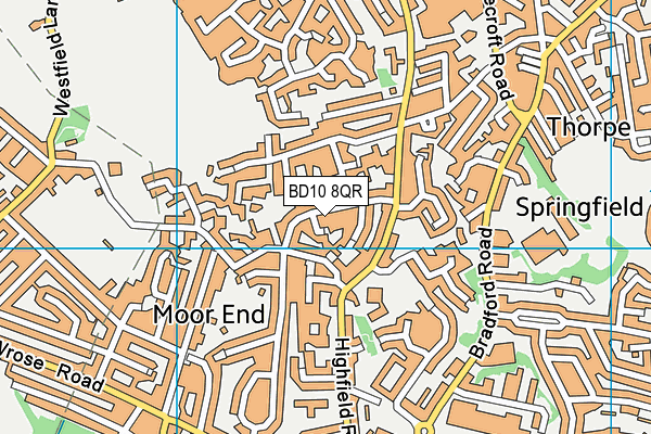 BD10 8QR map - OS VectorMap District (Ordnance Survey)