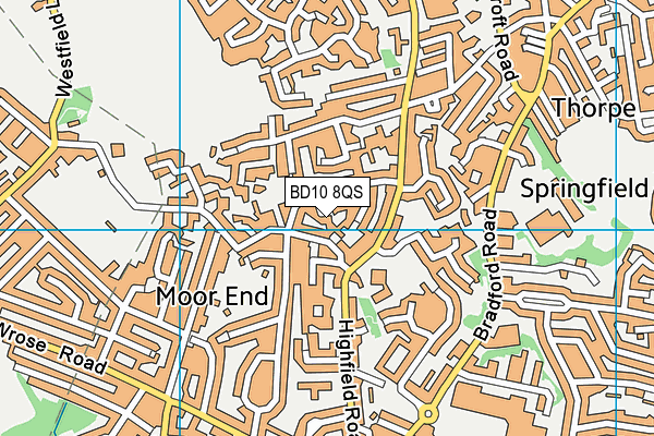 BD10 8QS map - OS VectorMap District (Ordnance Survey)