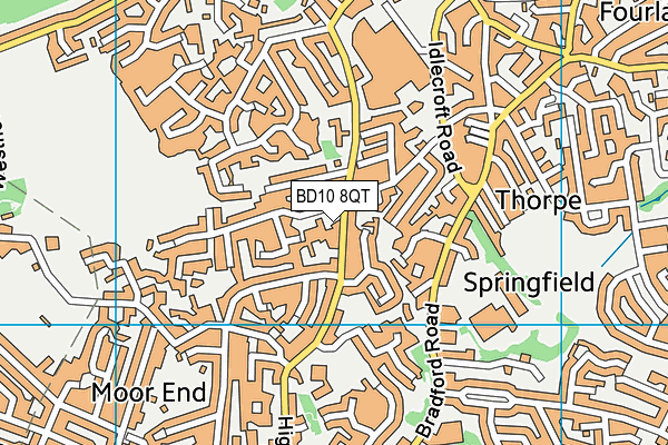 BD10 8QT map - OS VectorMap District (Ordnance Survey)