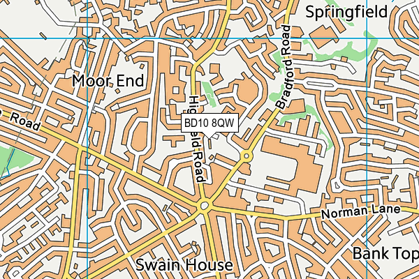 BD10 8QW map - OS VectorMap District (Ordnance Survey)