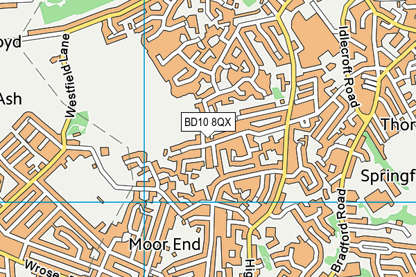 BD10 8QX map - OS VectorMap District (Ordnance Survey)