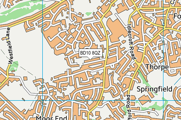 BD10 8QZ map - OS VectorMap District (Ordnance Survey)