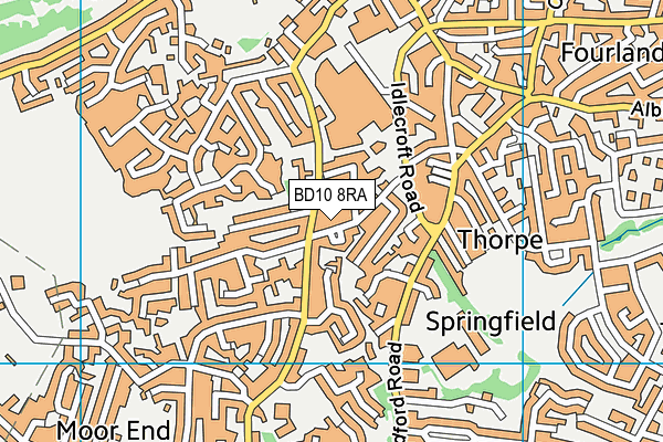 BD10 8RA map - OS VectorMap District (Ordnance Survey)