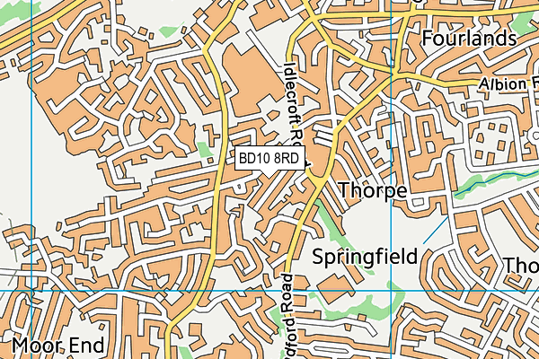 BD10 8RD map - OS VectorMap District (Ordnance Survey)