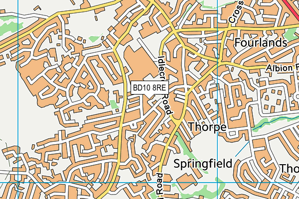 BD10 8RE map - OS VectorMap District (Ordnance Survey)