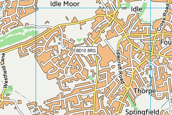 BD10 8RG map - OS VectorMap District (Ordnance Survey)