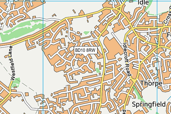 BD10 8RW map - OS VectorMap District (Ordnance Survey)