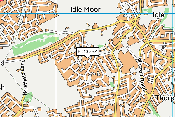 BD10 8RZ map - OS VectorMap District (Ordnance Survey)