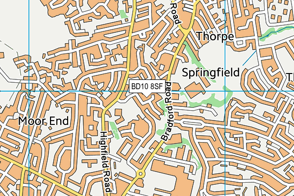 BD10 8SF map - OS VectorMap District (Ordnance Survey)