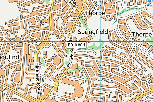 BD10 8SH map - OS VectorMap District (Ordnance Survey)
