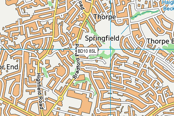 BD10 8SL map - OS VectorMap District (Ordnance Survey)