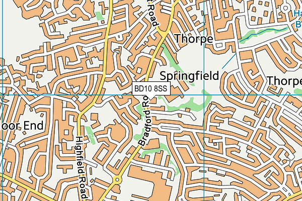 BD10 8SS map - OS VectorMap District (Ordnance Survey)