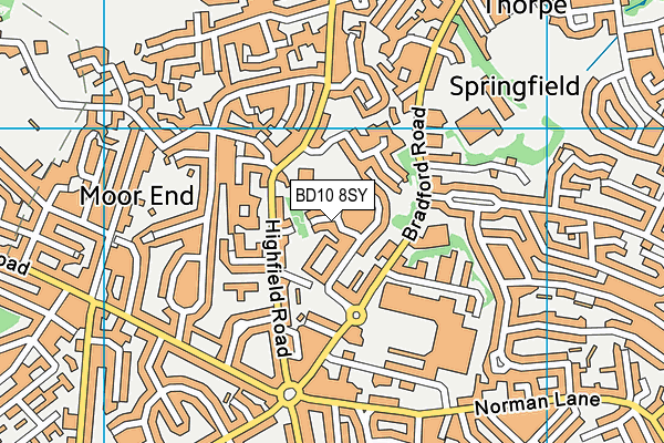 BD10 8SY map - OS VectorMap District (Ordnance Survey)