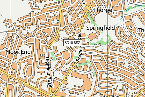 BD10 8SZ map - OS VectorMap District (Ordnance Survey)