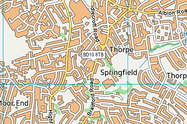 BD10 8TB map - OS VectorMap District (Ordnance Survey)