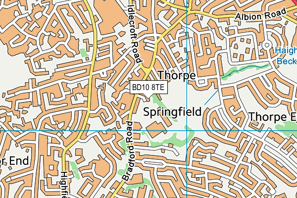 BD10 8TE map - OS VectorMap District (Ordnance Survey)