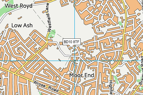 BD10 8TF map - OS VectorMap District (Ordnance Survey)