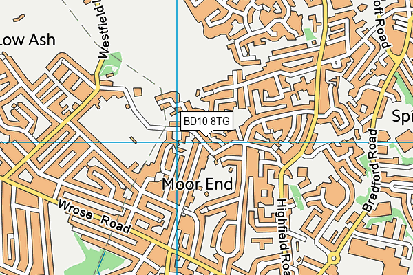 BD10 8TG map - OS VectorMap District (Ordnance Survey)