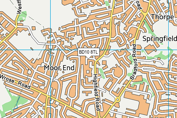 BD10 8TL map - OS VectorMap District (Ordnance Survey)