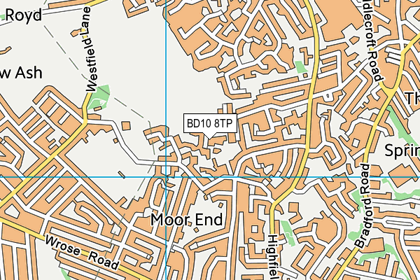 BD10 8TP map - OS VectorMap District (Ordnance Survey)