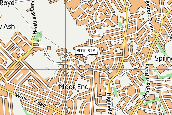 BD10 8TS map - OS VectorMap District (Ordnance Survey)