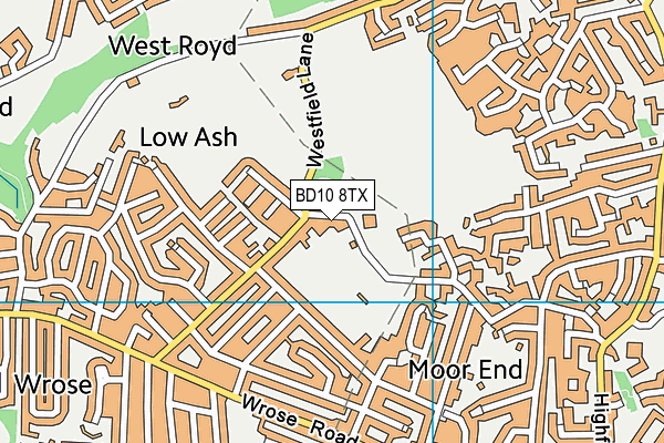 BD10 8TX map - OS VectorMap District (Ordnance Survey)
