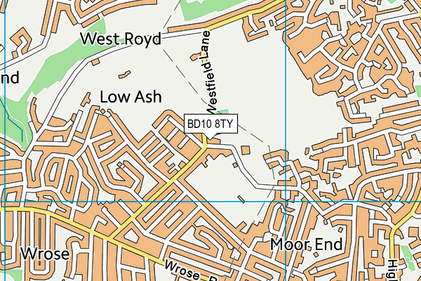 BD10 8TY map - OS VectorMap District (Ordnance Survey)