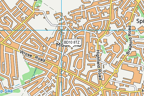 BD10 8TZ map - OS VectorMap District (Ordnance Survey)