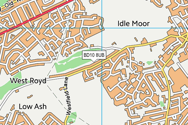 BD10 8UB map - OS VectorMap District (Ordnance Survey)