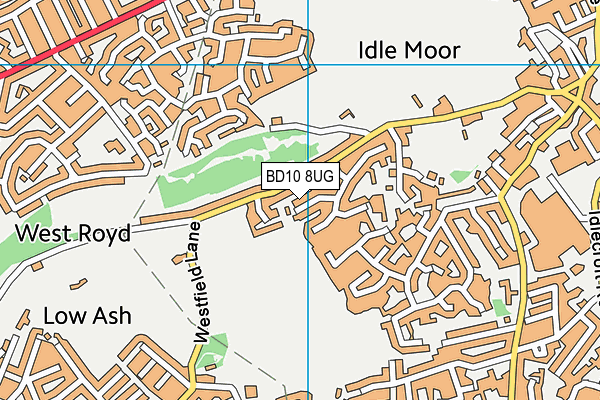 BD10 8UG map - OS VectorMap District (Ordnance Survey)