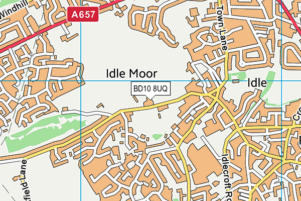 Hepworth & Idle Cricket Club map (BD10 8UQ) - OS VectorMap District (Ordnance Survey)