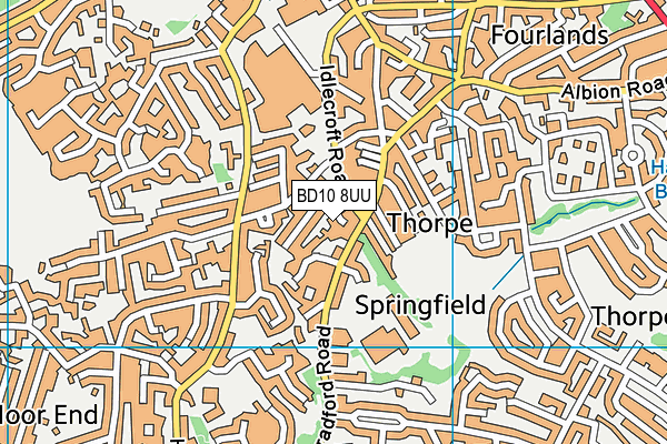 BD10 8UU map - OS VectorMap District (Ordnance Survey)