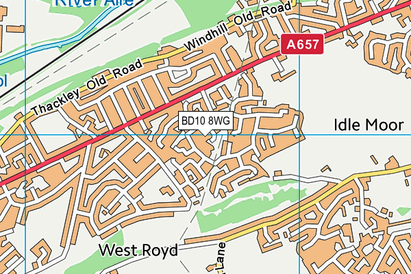 BD10 8WG map - OS VectorMap District (Ordnance Survey)