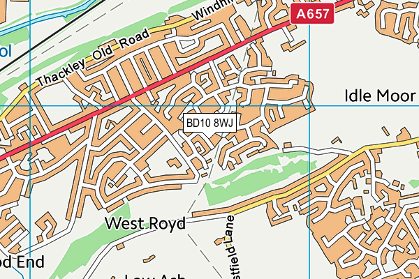 BD10 8WJ map - OS VectorMap District (Ordnance Survey)