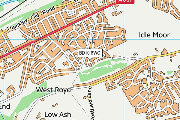 BD10 8WQ map - OS VectorMap District (Ordnance Survey)