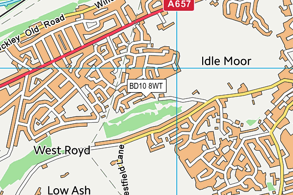 BD10 8WT map - OS VectorMap District (Ordnance Survey)