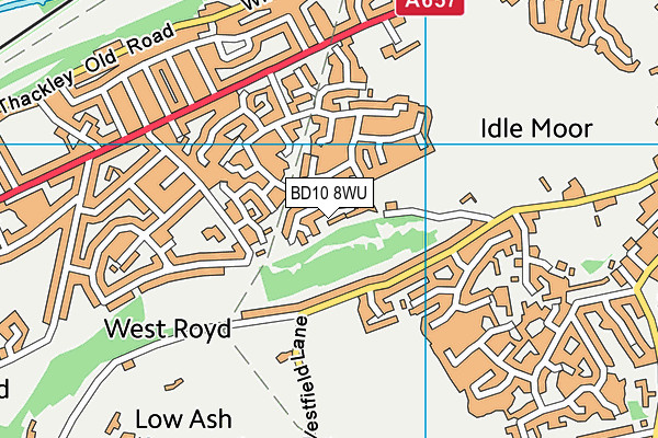 BD10 8WU map - OS VectorMap District (Ordnance Survey)