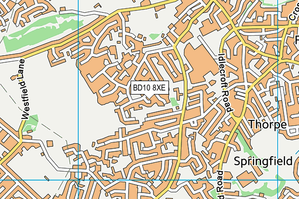 BD10 8XE map - OS VectorMap District (Ordnance Survey)