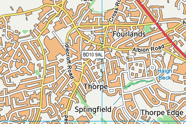 BD10 9AL map - OS VectorMap District (Ordnance Survey)