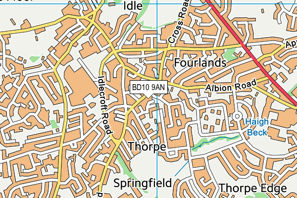 BD10 9AN map - OS VectorMap District (Ordnance Survey)