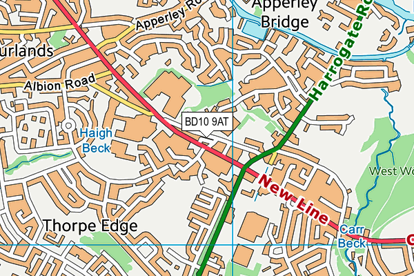 BD10 9AT map - OS VectorMap District (Ordnance Survey)