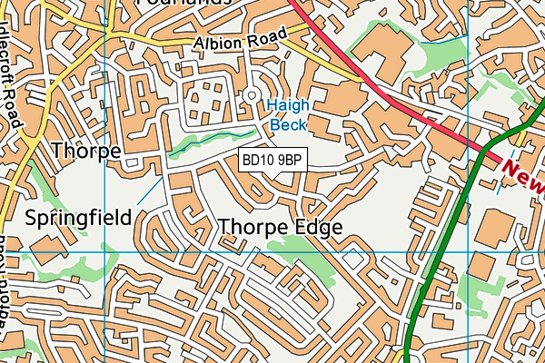 BD10 9BP map - OS VectorMap District (Ordnance Survey)