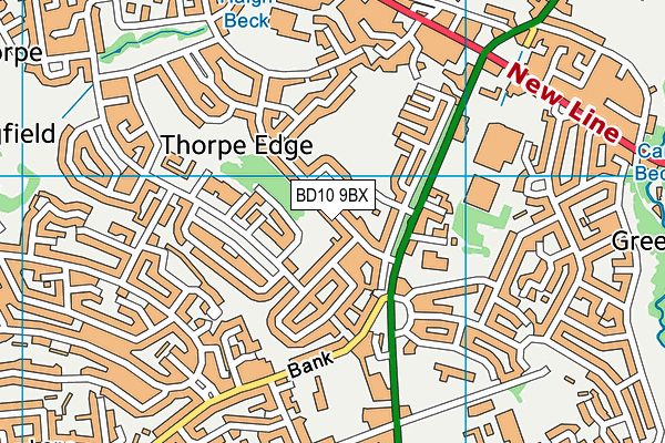 BD10 9BX map - OS VectorMap District (Ordnance Survey)